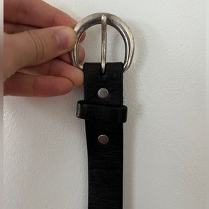 Mens black leather belt